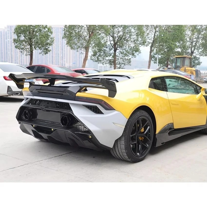 Facelift Tecnica Style Dry Half Carbon Fiber Car Bumper Rear Bumper For Lambo Huracan LP580 LP610 Body Kit Carbon Kit